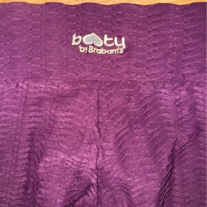 Booty by Brabants Maroon Textured Workout Leggings One Size